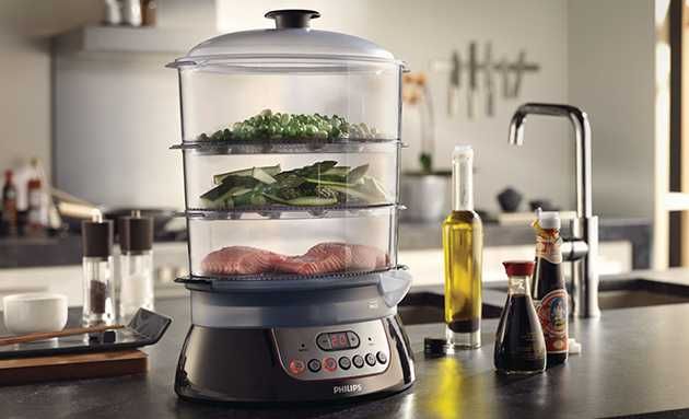 Aparat de gatit cu aburi Philips HD9140/91, 900 W, Timer, Negru