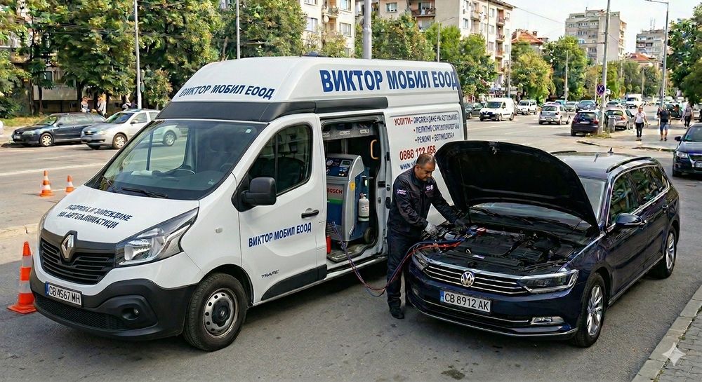 Мобилно зареждане на автоклиматици