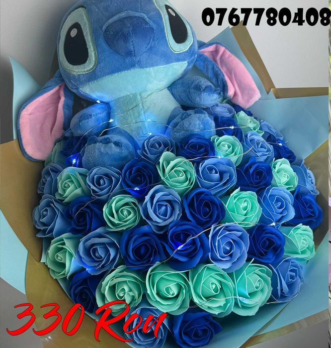 Buchet Stitch Roz Mare trandafiri sapun