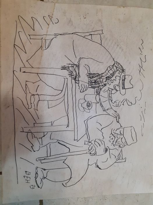 Стари рисунки подписани Стоян Венев,карикатура,картина шарж