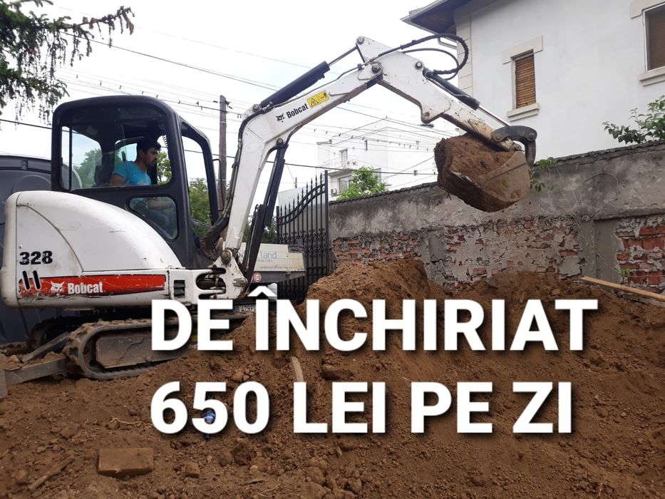 Reducere% închiriez utilaje buldoexcavator miniexcavator bobcat picon