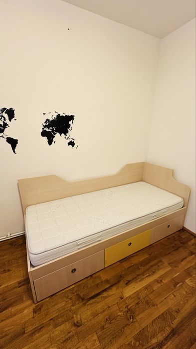 Cadru pat si saltea Dormeo 80/190, stare foarte buna, pret 500 lei!