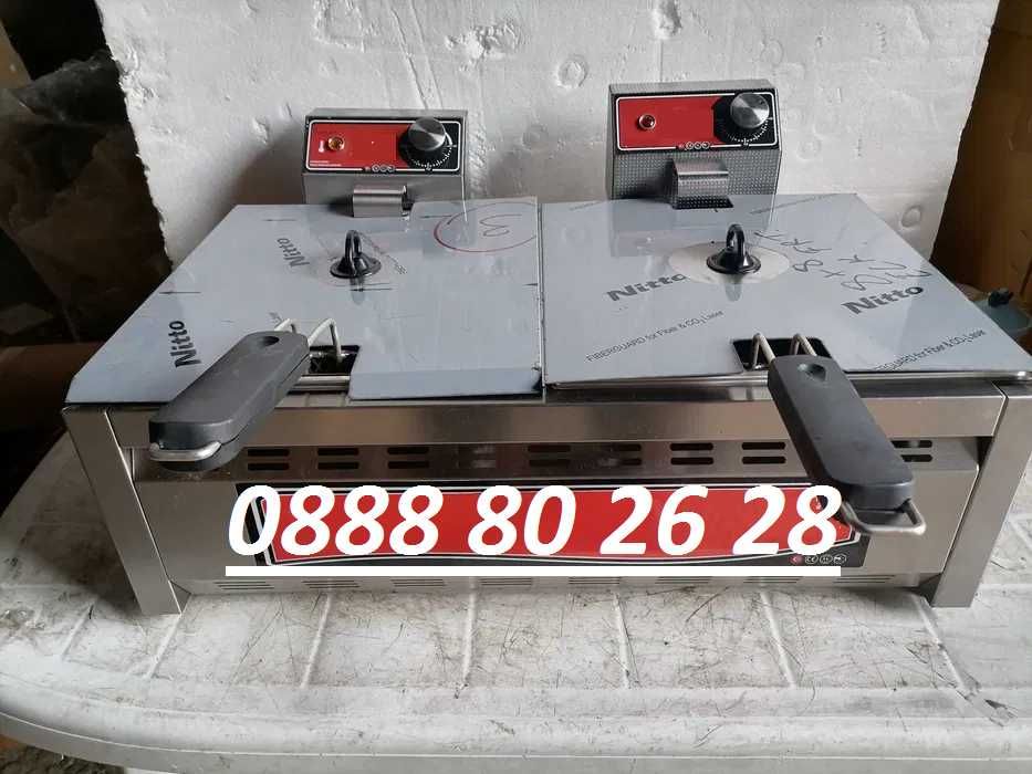 Фритюрник Професионален Електрически  5,5л.+5,5л. дюнер скара котлон