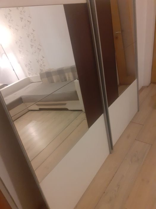 Vand dulap alb - maro