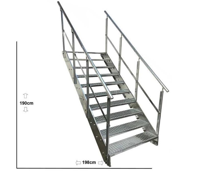Метално стълбище 10 стъпала | Външни стълби | Поцинковано