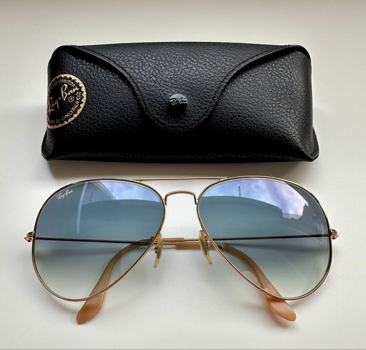 Ray-Ban RB3025 Aviator 62-14 Blue Gradient Mirror;Italy;отлични