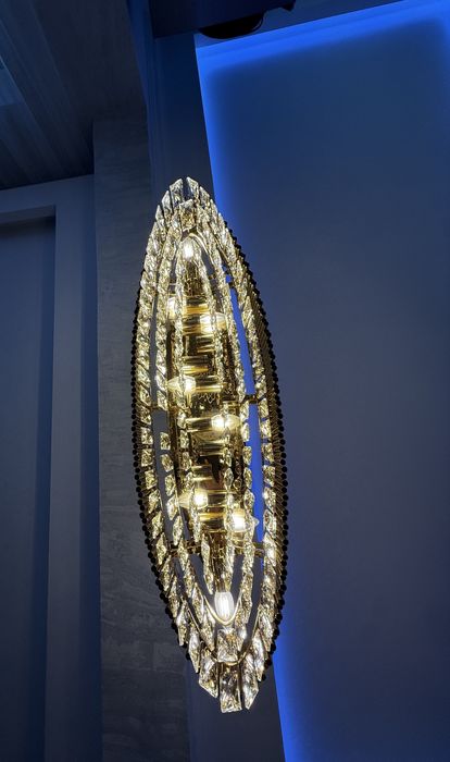 Lustra Lux Aurie Embla100X30 CM Metal/Sticla,Inaltime Reglabila, P0352 - MAXLIGHT