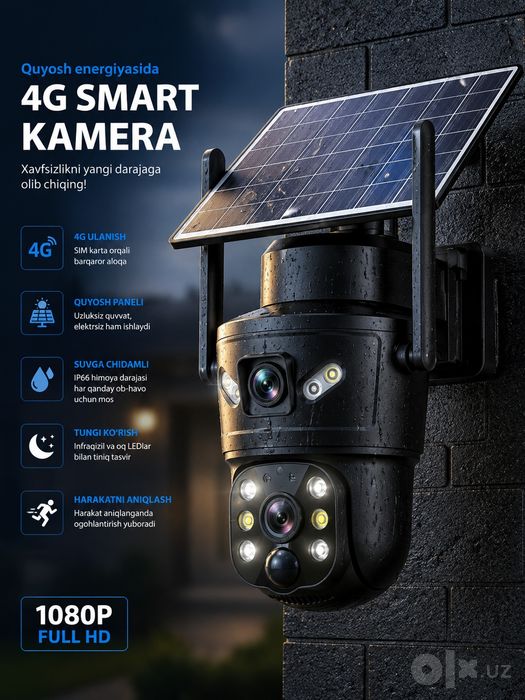 4G sim kartali quyosh panel kamera PTZ smart 360 kamera solar camera
