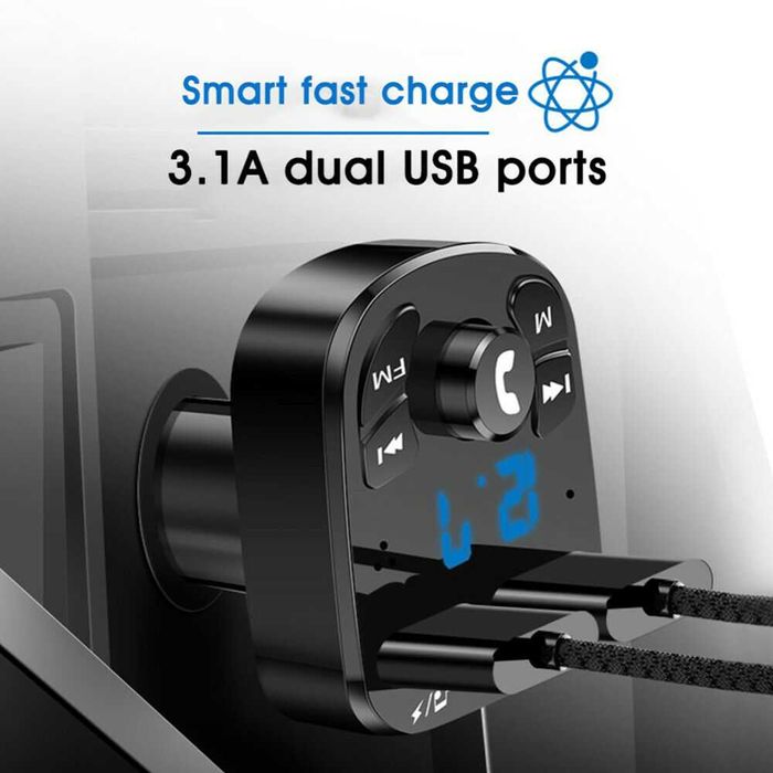 Блутут FM трансмитер  волтметър . Handsfree CAR KIT. Волтметър за кола