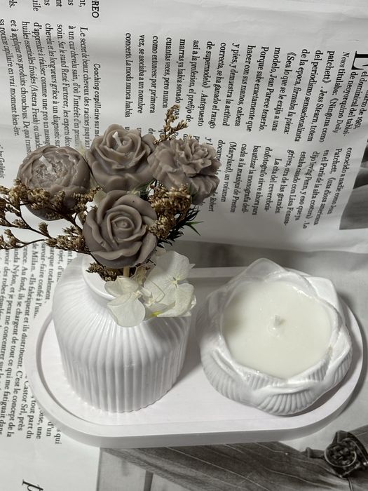 Изделия из гипса/арома свечи,цветы из воска