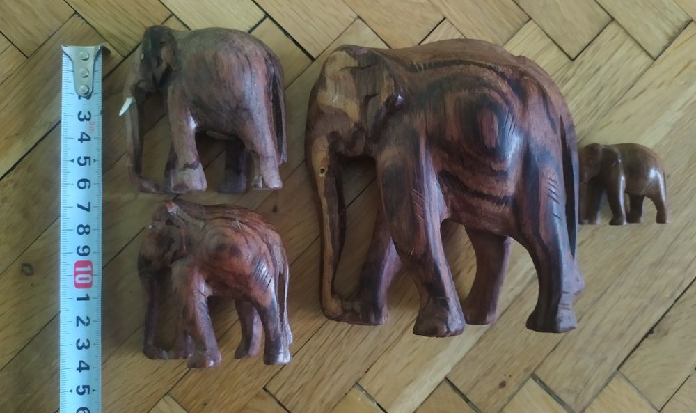 Дървени слончета - 4 броя