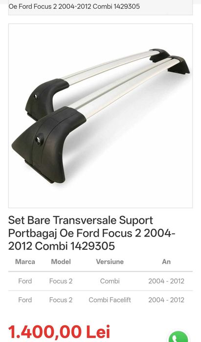 Set bare portbagaj OEM - Focus 2 (2004-2012)