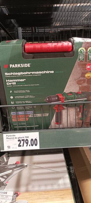 Masina de gaurit cu percutie ( bormasina ) Parkside PSBM 750 B3