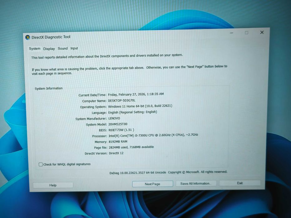 laptop ultraportabil lenovo thinkpad x270 i5 7300u 8gb ssd 256gb