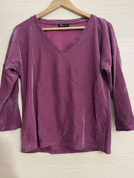 Bluza rosie roz fir metalic stralucitor