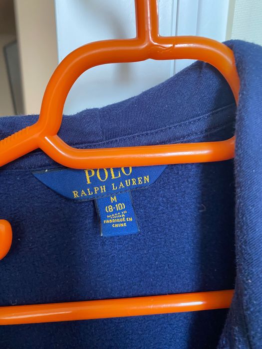 Pulover Polo Ralph Lauren, 8-10 ani, unisex, albastru, bumbac, fermoar