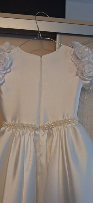 ROCHIE ELEGANTĂ LUNGA IVOIRE PENTRU FETE JESSICA  8 ani / 128  încălțăminte, capa, taior și mănusi incluse în preț, avand o  purtare și o curățare