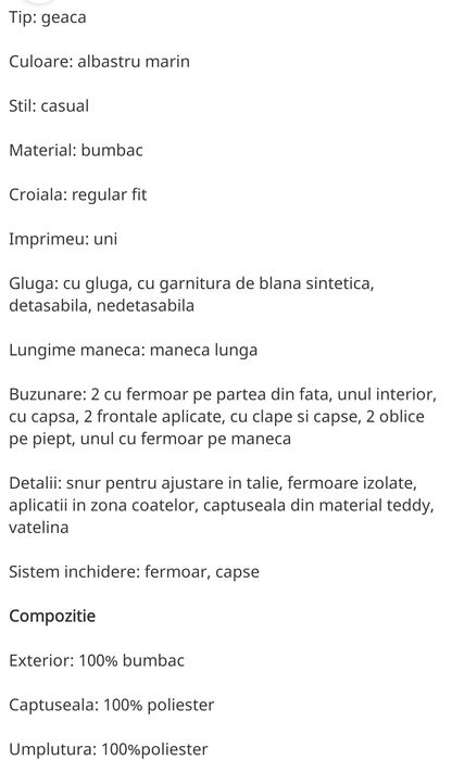 Geaca parka cu vatelina Geographical Norway - noua - bărbătească- XL