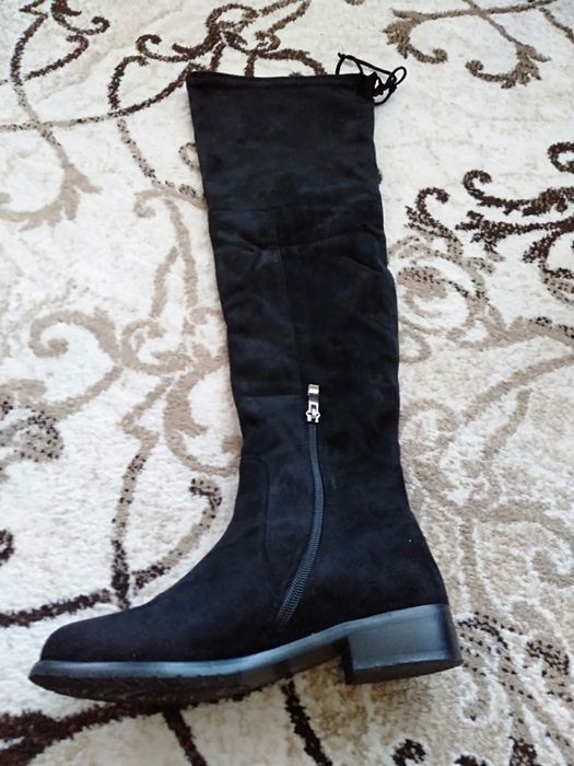 Сапоги женские замшевые