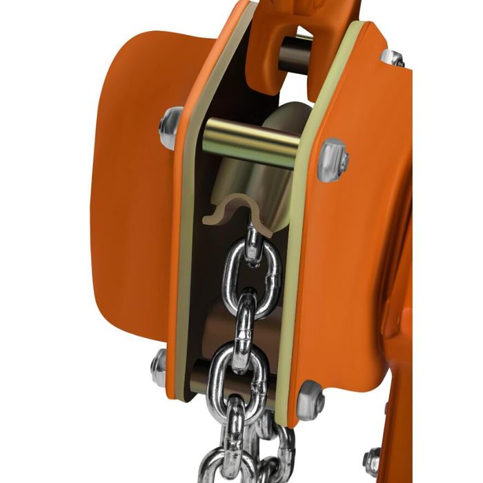 Palan manual cu lant, cu parghie, capacitate 750kg, 2 m, troliu, Kraft
