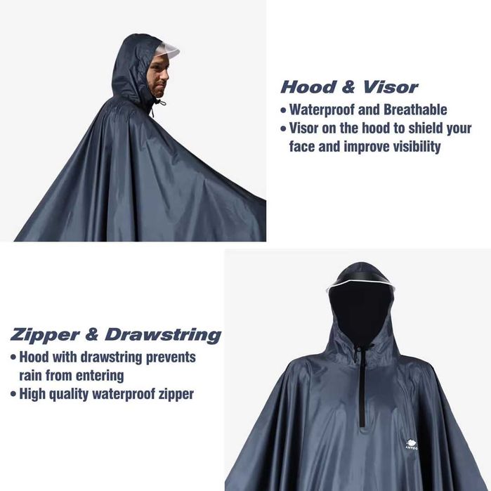 Poncho de ploaie pentru ciclism, jachetă de ploaie, cu glugă, bicicletă, pelerina  de ploaie
