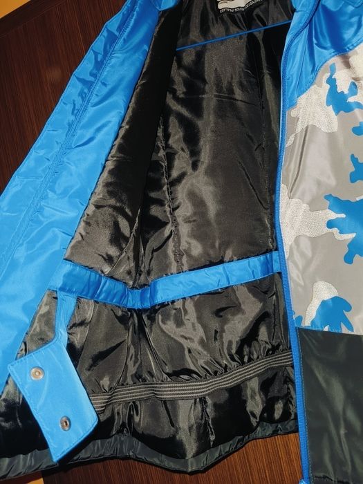 Geacă băieți ski albastru/negru/camuflaj
