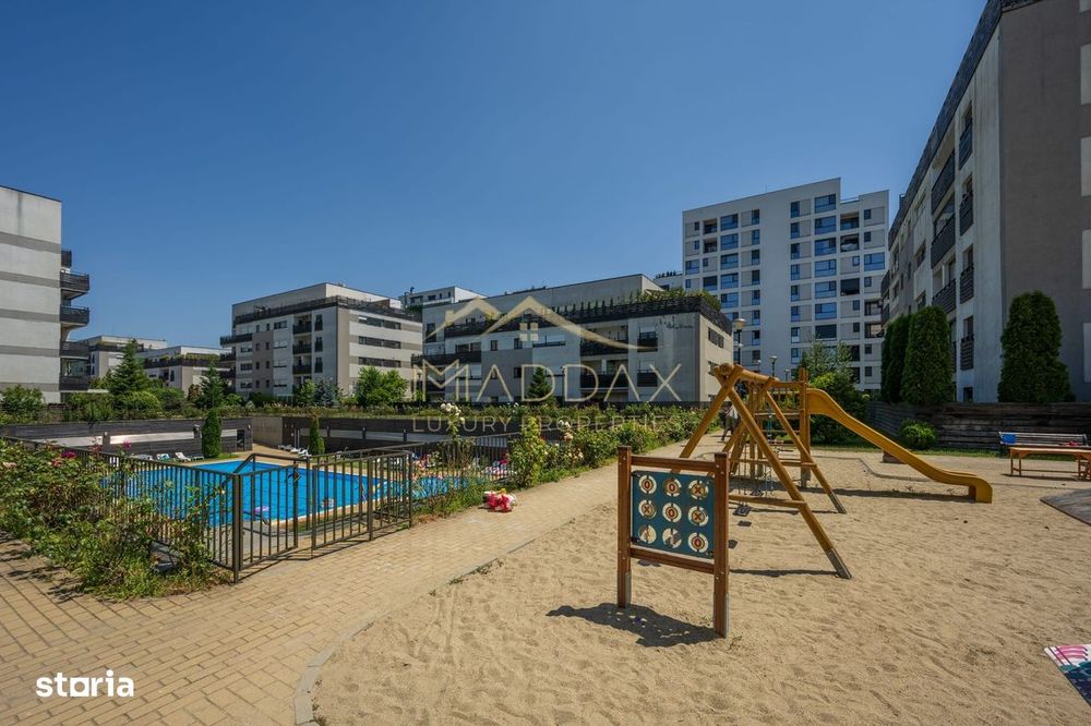 3 Camere | 77 mp Utili | Boxă Inclusă | Piscină & Fitness | Lângă Pădu