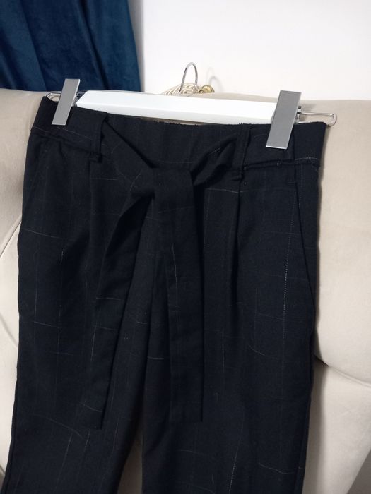 Pantaloni casual în carouri bleumarin măsură S Pull&Bear