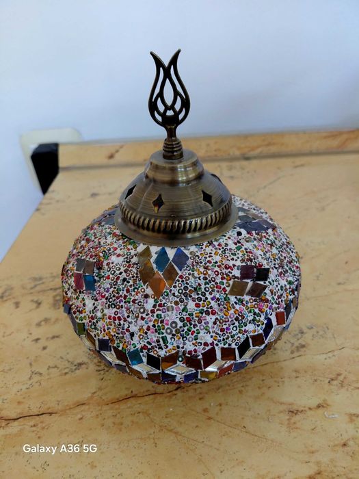 Lampa turceasca suspendata mozaic cu 9 brate