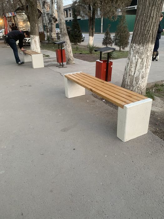 Скамейка урна кашпо мраморная уличная