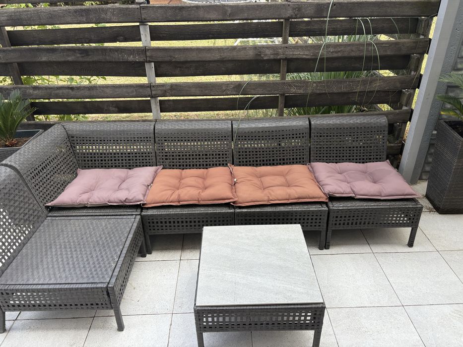 Set colatr de gradina / terasa ratan modular 5 scaune + masa de cafea