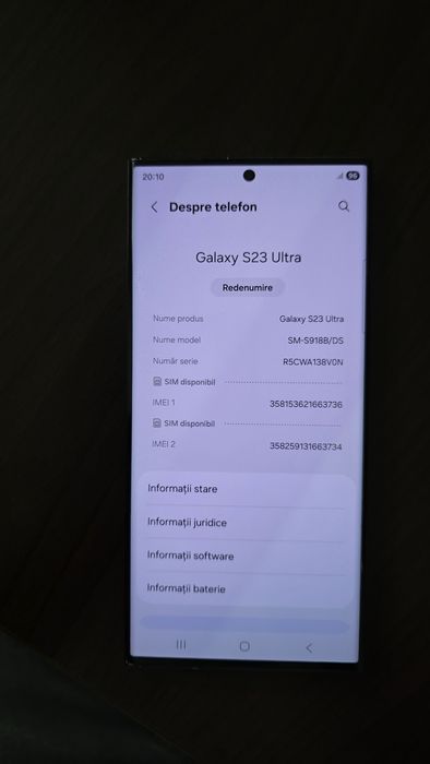 Samsung Galaxy S23 ULTRA, Phantom Black, 12 GB RAM, 512 GB Memorie