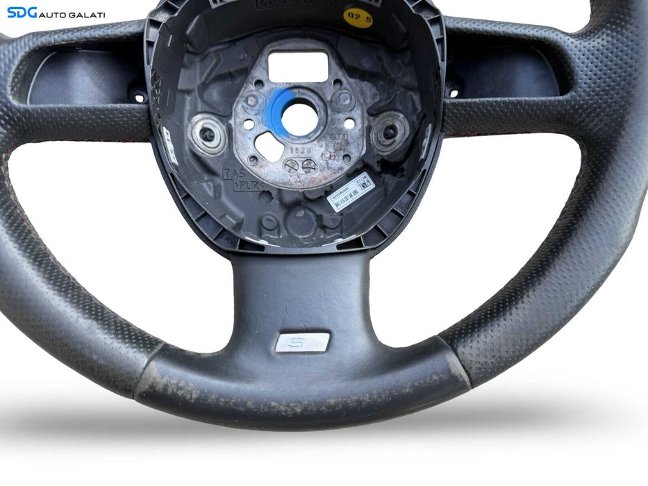 Volan Piele 3 Spite S Line cu Uzura Fara Airbag Model cu Locas Comenzi și Padele Audi A6 C6 4F 2005 - 2011 Cod 8K0419091AK [C5614]