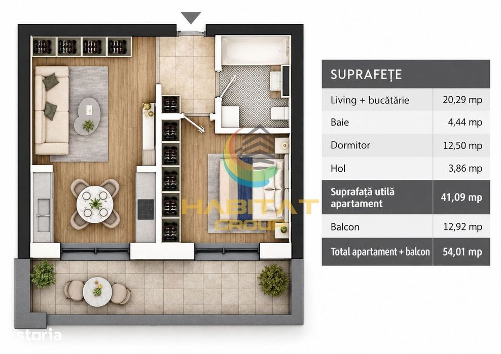 Apartament 2 camere studio - metrou Nicolae Teclu