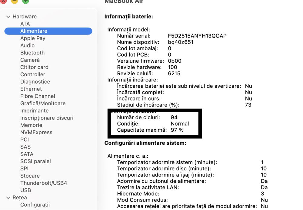 MacBook Air 13.6 inch M2, 256 GB, 8 GB RAM, Midnight, Foarte bun, Cod produs: YCNF