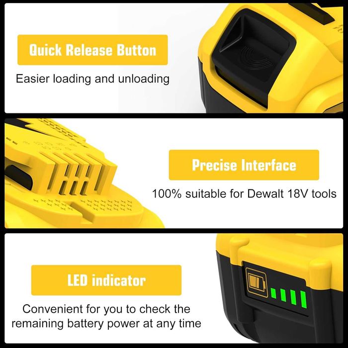 2X DCB184 Резервна батерия за Dewalt 18V 5000mAh за батерия Dewalt 1 бр- 29 , 2 бр- 51