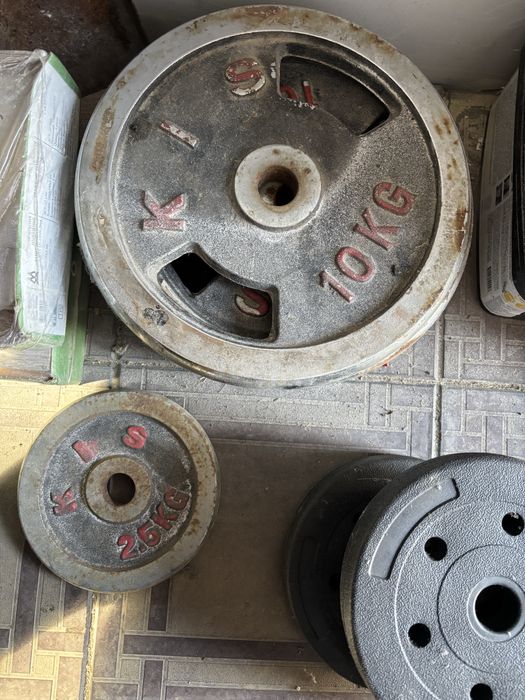 Гриф с блинами б/у