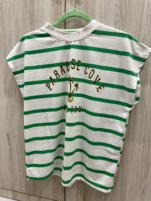 Тениска в зелено и бяло