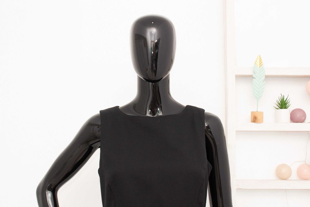 GANT дамска черна рокля тип сукман вълна с колан 36 S