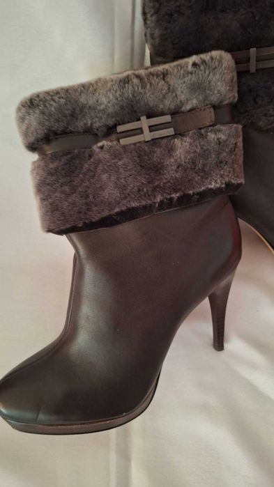 Botine / Ghete ck Calvin Klein originale, piele naturală și blană, ca noi