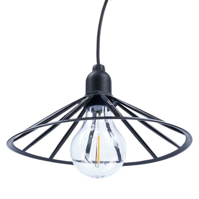 Градинска гирлянда 5.5 м с 6 декоративни LED крушки и метални абажури