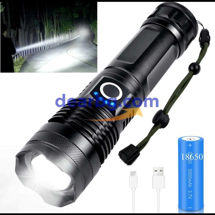 Мощен Акумулаторен LED Фенер P50