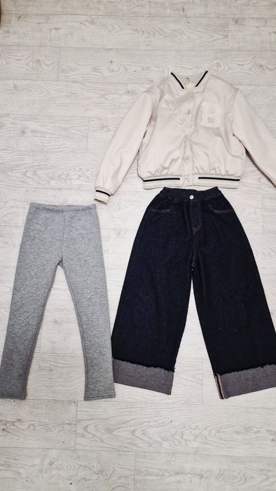 Бомбер zara и джинсы на девочку 10лет