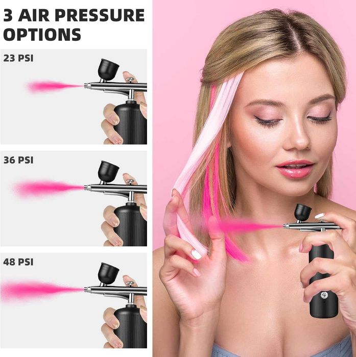 Комплект аерограф с компресор - акумулаторен преносим комплект аерограф с високо налягане