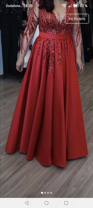 Rochie rosie nunta Brillante