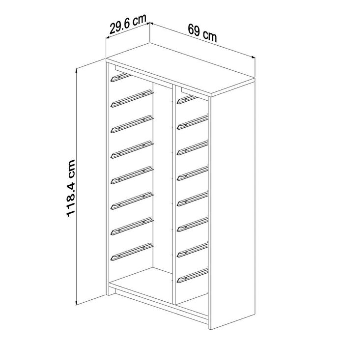 Шкаф за съхранение, етажерка за играчки с 14 кошници Montana XS