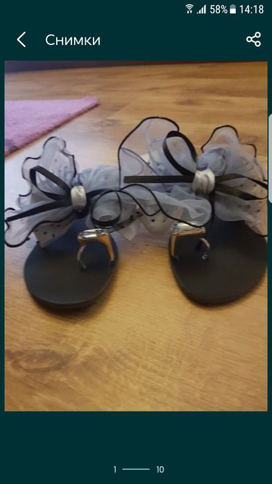 Дамски чехли с панделка