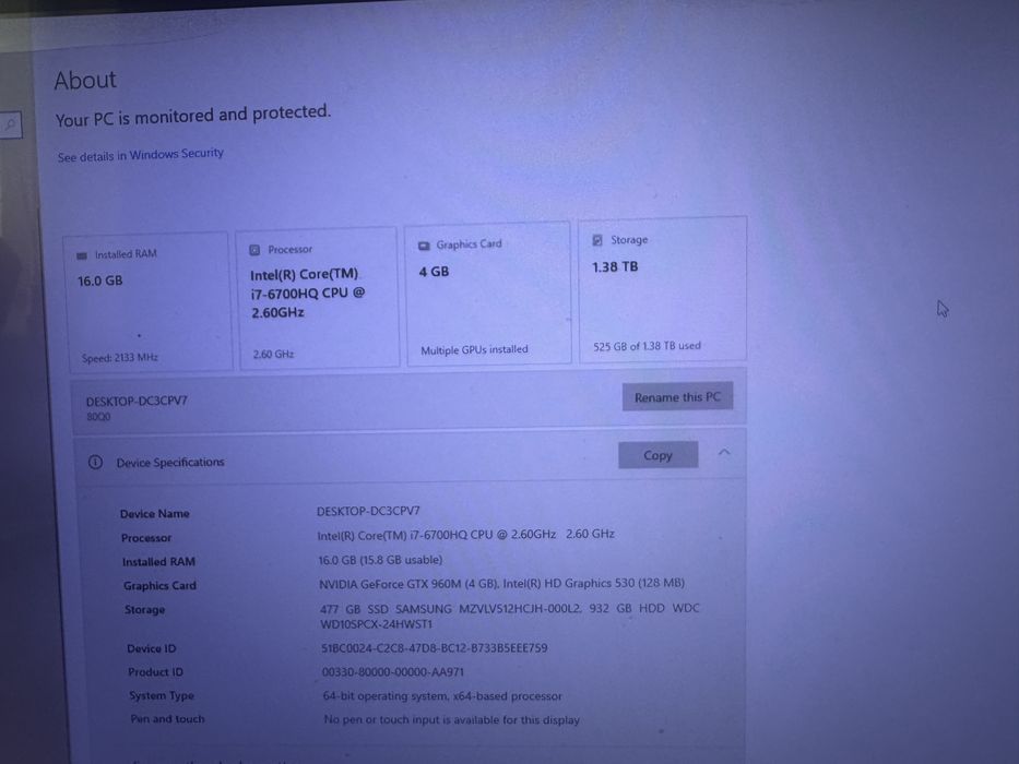 Laptop Gaming Lenovo IdeaPad Y700 | i7-6700HQ | 16GB RAM | GTX 960M 4GB | SSD 512GB + HDD 1TB