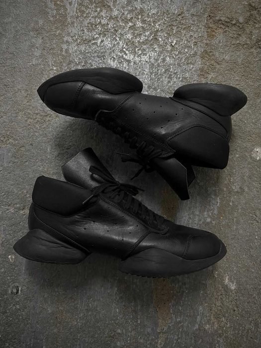 Rick Owens x Adidas SS14 "Vicious" RO Runner (STYLE) – Piele Naturală Neagră – Mărimea 44-45 – Ocazie unică, preț redus – 250 RON