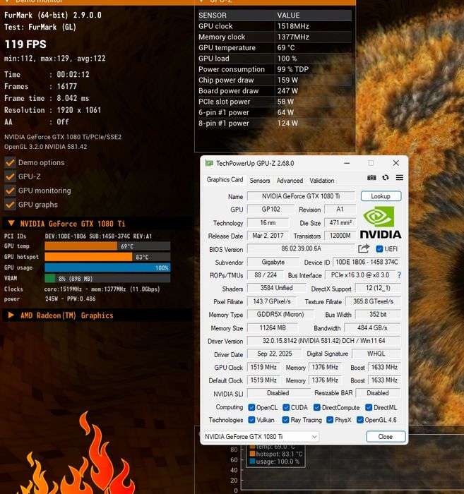 Placa video Nvidia 1080ti 11GB